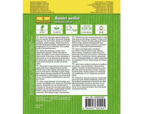 FloraSelf Rettich 'Runder Weißer' Samenfestes Saatgut Gemüsesamen 4 FloraSelf Rettich 'Runder Weißer' Samenfestes Saatgut Gemüsesamen – Bild 2