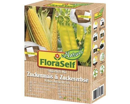 Kokos Anzucht-Set Zuckermais & Zuckererbse FloraSelf Nature 4 Kokos Anzucht-Set Zuckermais & Zuckererbse FloraSelf Nature – Bild 2