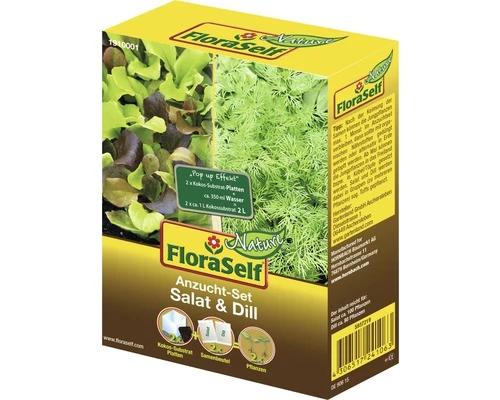 Anzucht-Set Salat & Dill Salatsamen FloraSelf 3 Anzucht-Set Salat & Dill Salatsamen FloraSelf