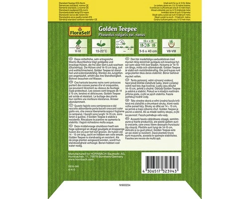 Buschbohne 'Golden Teepee' FloraSelf Samenfestes Saatgut Gemüsesamen 4 Buschbohne 'Golden Teepee' FloraSelf Samenfestes Saatgut Gemüsesamen – Bild 2