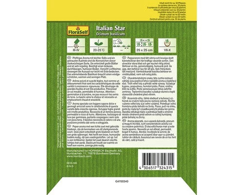 Basilikum 'Italian Star' FloraSelf Samenfestes Saatgut Kräutersamen 4 Basilikum 'Italian Star' FloraSelf Samenfestes Saatgut Kräutersamen – Bild 2