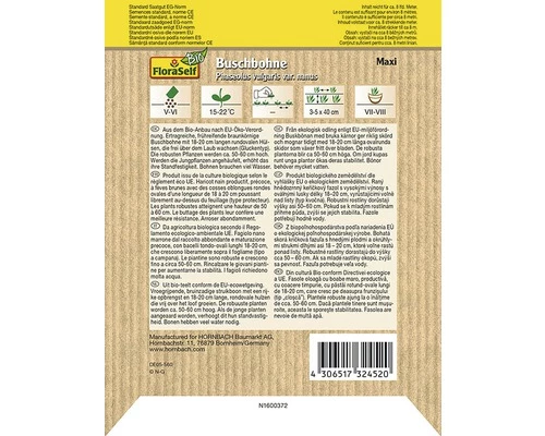 Bio Buschbohne FloraSelfBio Samenfestes Saatgut Gemüsesamen 4 Bio Buschbohne FloraSelfBio Samenfestes Saatgut Gemüsesamen – Bild 2