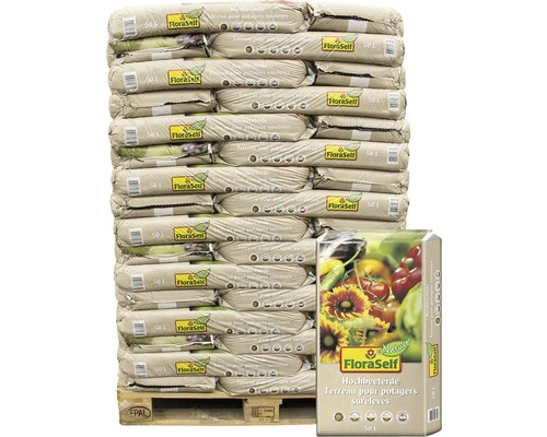 Hochbeeterde FloraSelfNature (48 Sack X 50 Liter = 2,4 M³) 1 Palette 3 Hochbeeterde FloraSelfNature (48 Sack X 50 Liter = 2,4 M³) 1 Palette