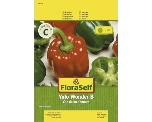 Paprika 'Yolo Wonder' FloraSelf Samenfestes Saatgut Gemüsesamen 3 Paprika 'Yolo Wonder' FloraSelf Samenfestes Saatgut Gemüsesamen